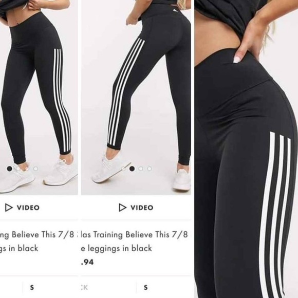 Adidas high rise legging (stripes) - Picture 1 of 1